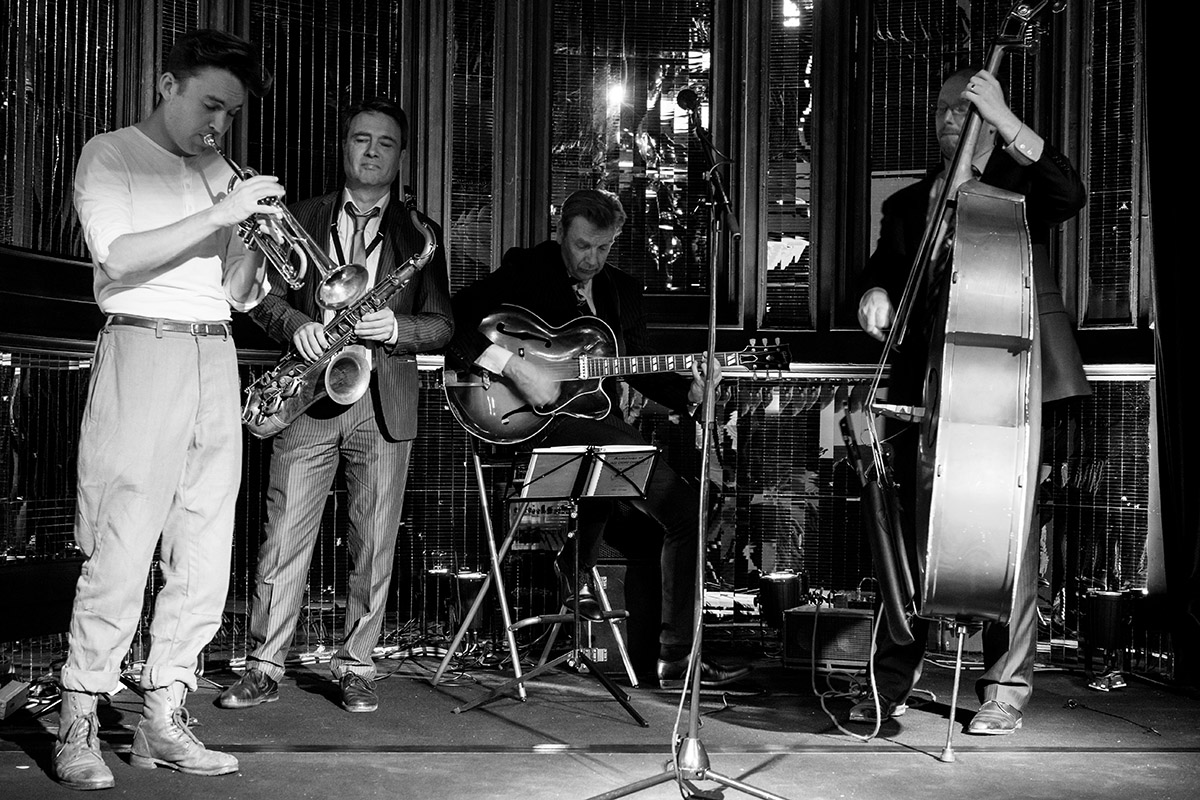 Groupe de Jazz en noir et blanc