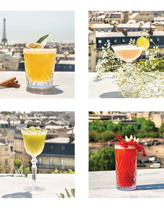 Exemple de cocktail et de sélection de verrerie pour le bar à cocktail événementiel sur Paris